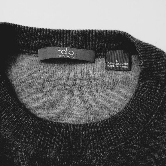 Folio New York Men's Sweater 100% Cashmere Crew Neck Size L. - Picture 8 of 12